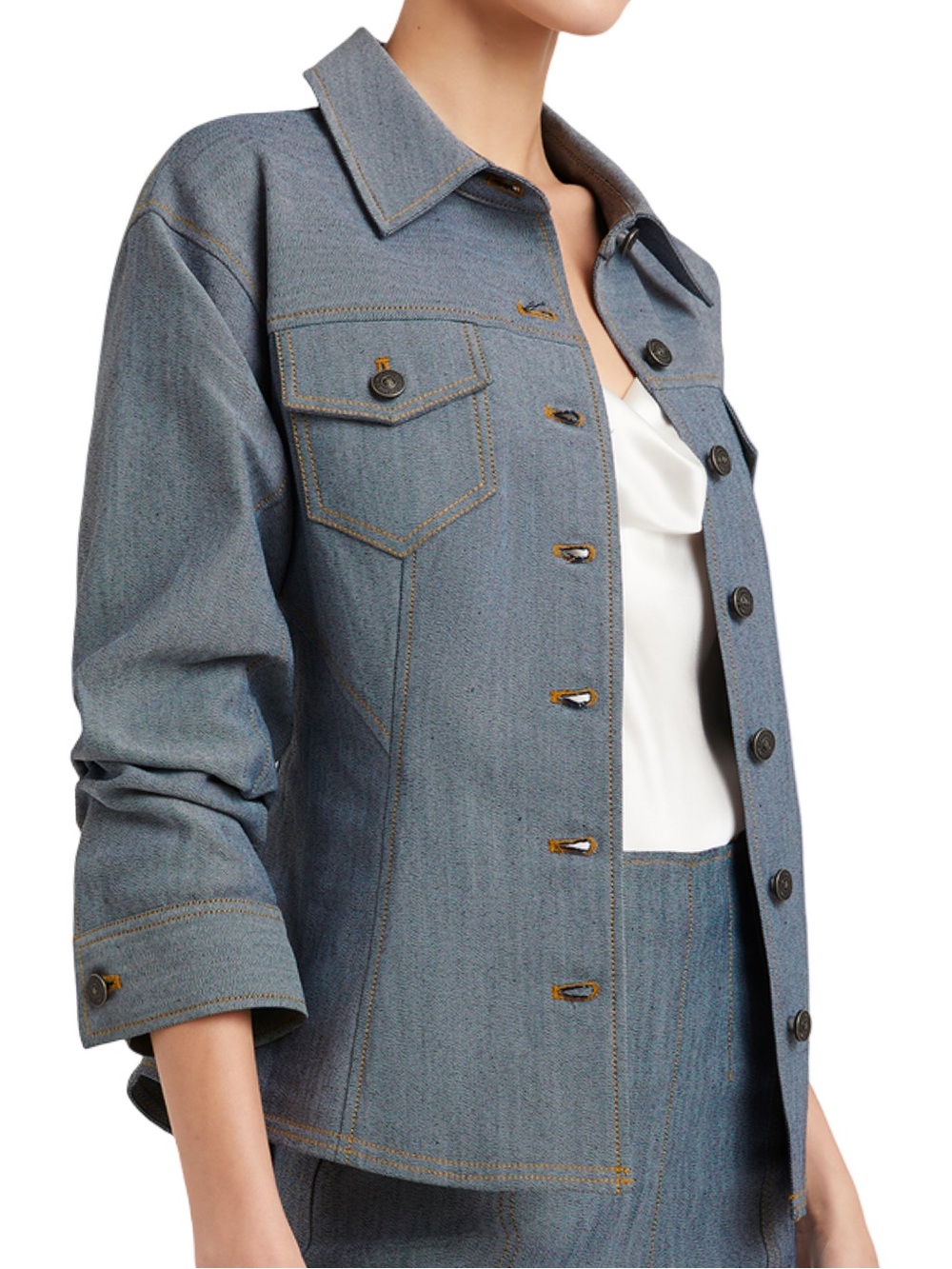 cinq à sept Reverse Scrunched Canyon Jean Jacket Size 6